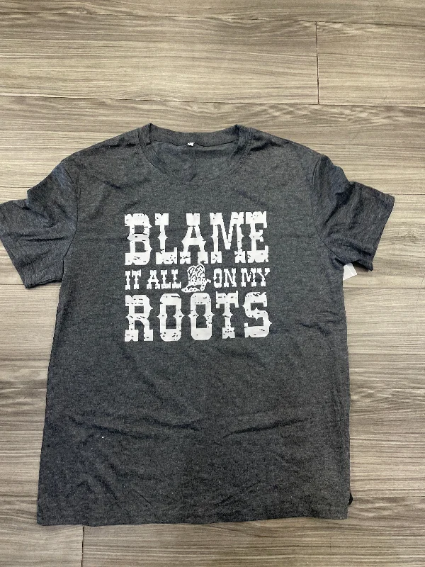 Top Short Sleeve By Clothes Mentor In Grey, Size: Xl