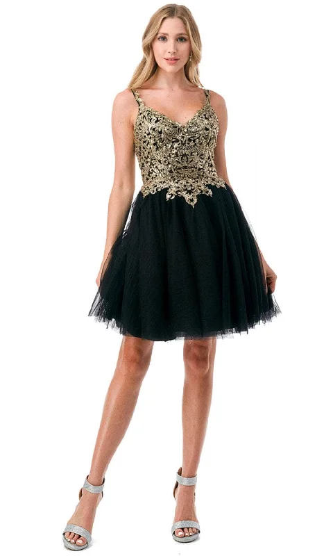 Trevi Collection S2757J - V-Neck Cocktail Dress