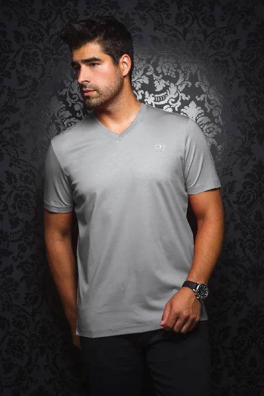 AU NOIR | T-Shirt V-Neck | Michael Light Grey