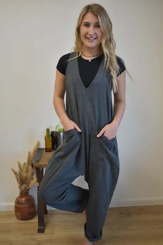 Charcoal Terry Jumper