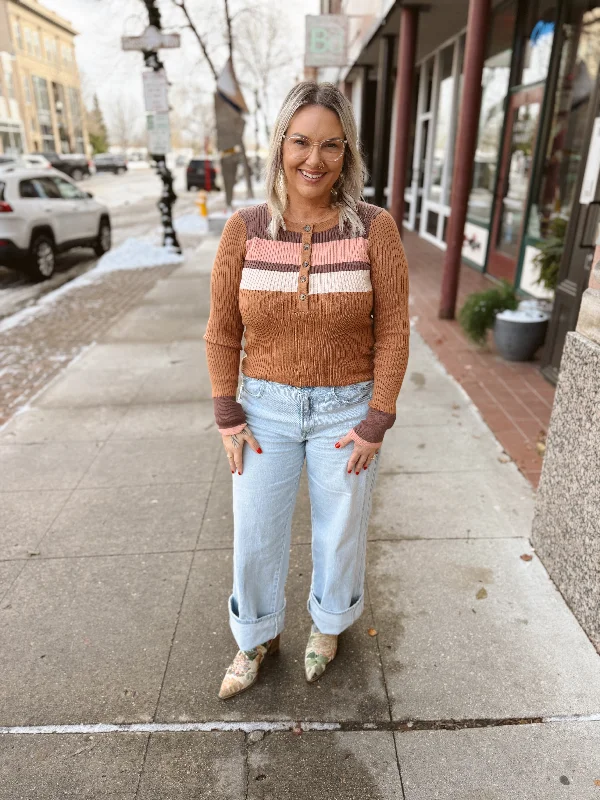 Camel Thermal Long Sleeve Top-Final Sale