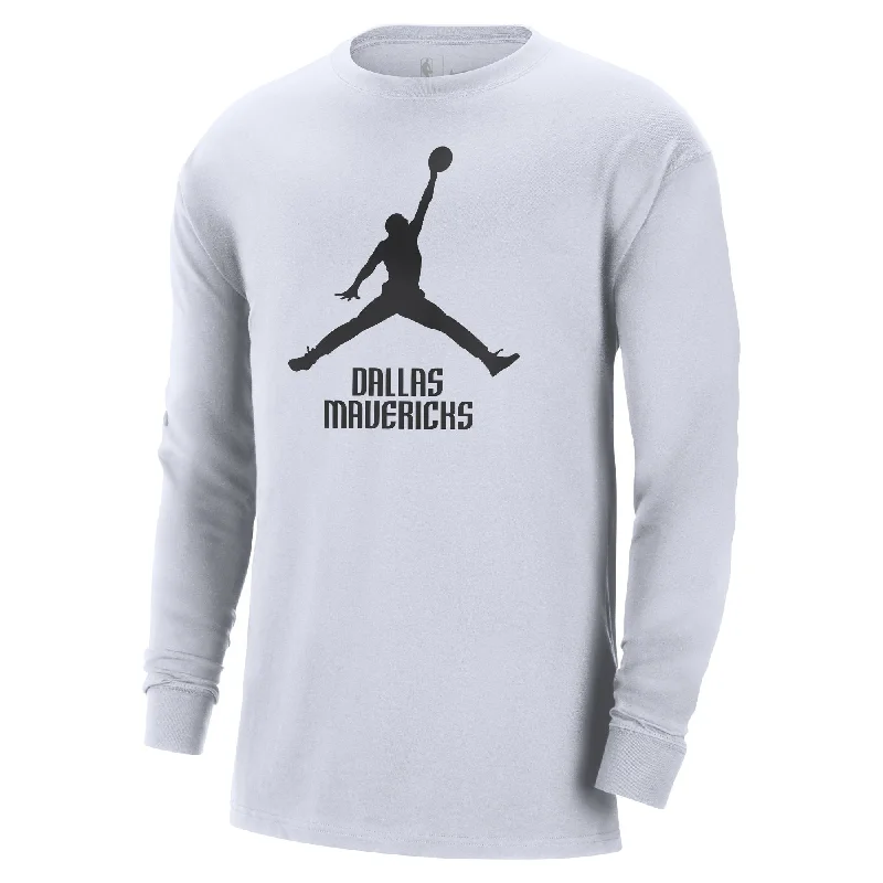 DALLAS MAVERICKS NIKE WHITE LONG SLEEVE JORDAN TEE