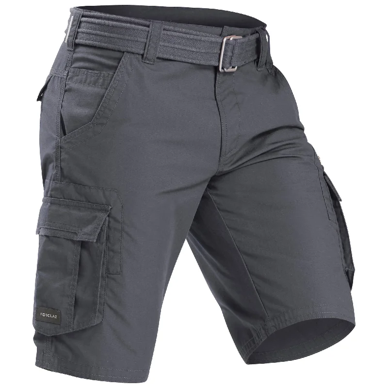 Forclaz Men's Travel Backpacking Cargo Shorts - TRAVEL 100 - Grey